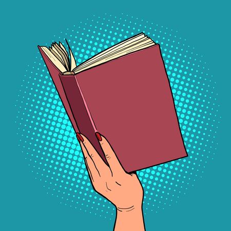 book in a female hand. reading and literatureのイラスト素材