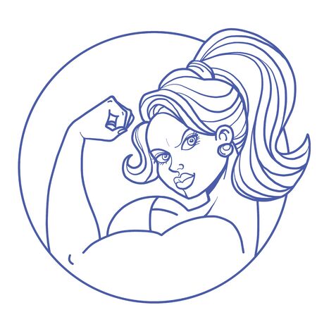 woman biceps bodybuilding. Comic cartoon pop art retro vector illustration drawing