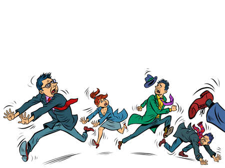 panic people are runningのイラスト素材