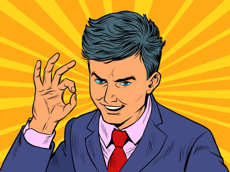 Businessman OK gestureのイラスト素材