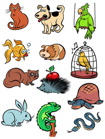 Pets animals collection set icons symbolsのイラスト素材