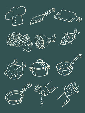Set collection cooking kitchen spices food condimentsのイラスト素材