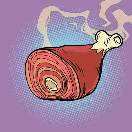 Fried meat knuckle. Restaurant dish and grilled foodのイラスト素材