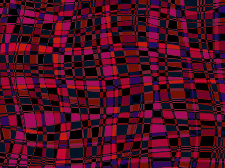 red black uneven checkered background, curved surface, Scottish cageのイラスト素材