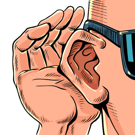 The man listens to what the informant whispers to him. Security of personal data storage. Secret...