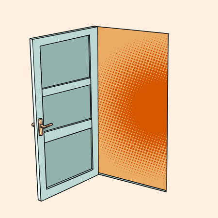 Open door. New opportunities for business and clients. Security and personal data collection issues.のイラスト素材