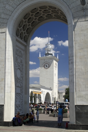 Clock Tower of Simferopol Railroad Stationのeditorial素材