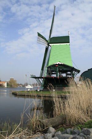 Windmill in Open-air Museum Zaanse Schansのeditorial素材