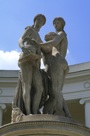 Statue of Three Graces in southern Moravia near Lednice, Czech Republicのeditorial素材