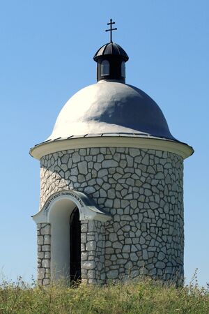 Stone Chapel near Velke Bilovice in Southern Moravia, Czech Republic の写真素材
