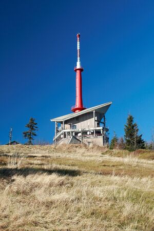 Television Transmitter on the top of Lysa Hora, the highest mountain of Beskydy, Czech Republic  の写真素材