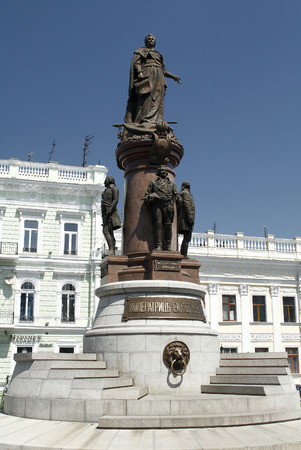 Statue of Empress Catherine the Great in Odessa, Ukraineの写真素材