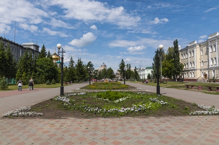 Central Streets of Omsk and new homesのeditorial素材