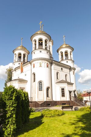 Orthodox church in the town of Zvenigorod near Moscowの写真素材