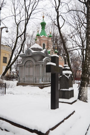 Old cemetery in the Russian Orthodox Monasteryの写真素材