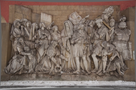 Antique bas-reliefs depicting biblical and Christianのeditorial素材