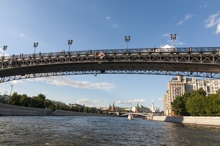 Patriarchal pedestrian bridge in the center of Moscowのeditorial素材