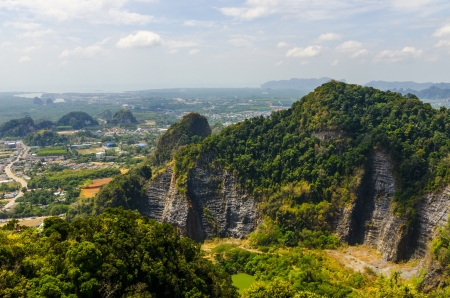 view from the top of a hill at Krabi Thailandの写真素材