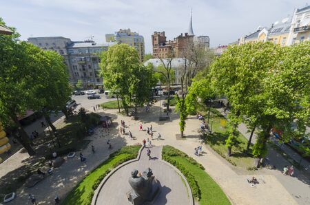 Old houses in the center of Kievの写真素材