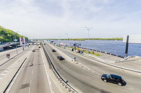 Naberezhne highway in Kievのeditorial素材