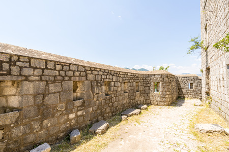 Ancient castle in the Balkan Mountains in the town of Kotor Montenegroのeditorial素材