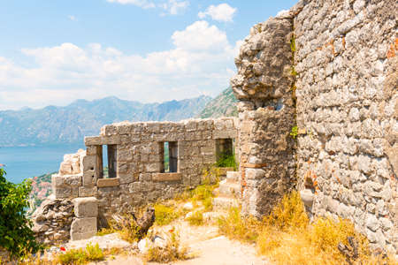 old fortress in the mountains. Balkans Kotor. Montenegroのeditorial素材