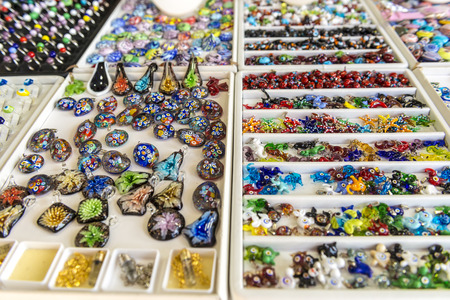 Glass souvenirs on the counter. Istanbulの写真素材