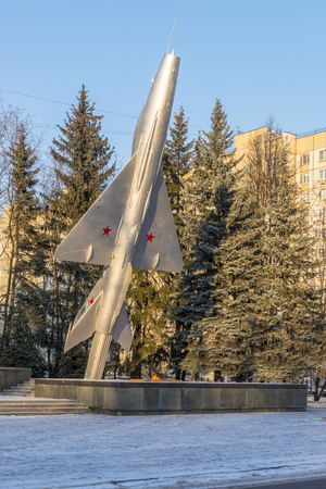 Soviet combat aircraft Russian MIG Fighterのeditorial素材