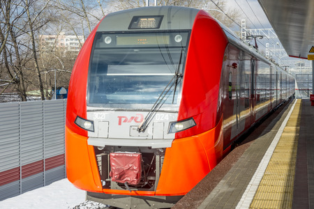 Modern Russian Railways Stations and passenger trainsのeditorial素材
