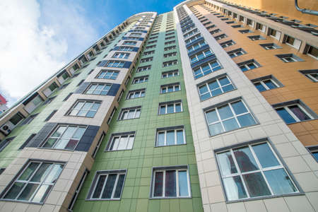 New modern multi-storey residential buildings in Moscow in winter