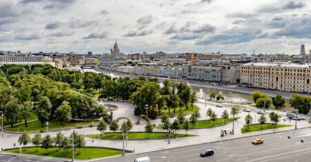 Panorama top view of the center of Moscowの写真素材