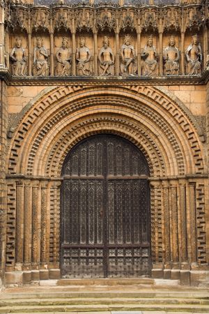 Entrance to the Lincoln Cathedral, England.の写真素材