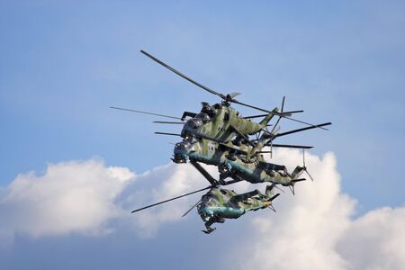 Gunships breaking formation.の写真素材