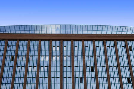 Glazed wall of the shopping mall.