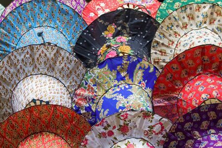 Colourful hats, thai style, different designs.の写真素材