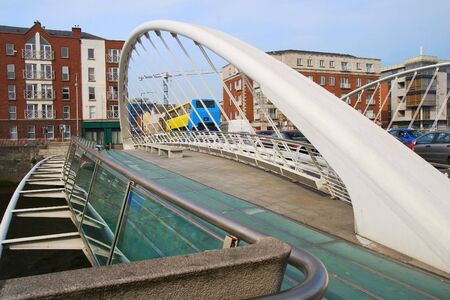 James Joyce bridge in Dublin, Ireland.の写真素材