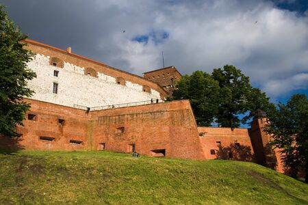 Wawel Royal Castle fortifications in Cracow, Polandの写真素材