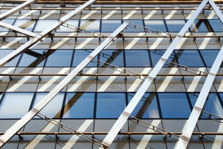 Futuristic, abstract shape of modern office building.の写真素材