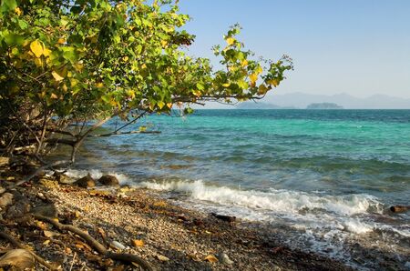 Small rocky beach of Ko Wai island, East Coast of Thailand.