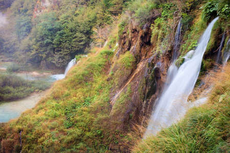 Beautiful scenery in the Plitvice Lakes National Park, Croatiaの写真素材