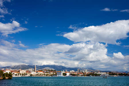 Split cityscape on the Adriatic Sea in Croatiaの写真素材