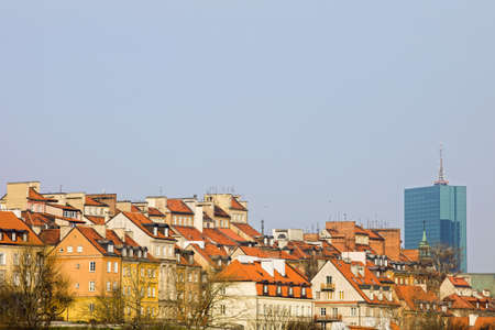 Old Town architecture in Warsaw, Poland, composition with copyspaceの写真素材