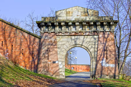 Gate to the Citadel in Warsaw, Polandの写真素材