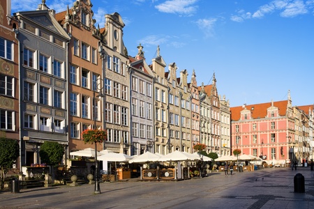 Long Market (Polish: Dlugi Targ) pedestrianised representational street lined with scenic...