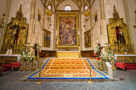 Interior of the 15th century St  Jerome the Royal Church,  Spanish  Iglesia de San Jeronimo El Real  in Madrid, Spain のeditorial素材