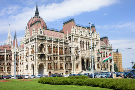 Hungarian Parliament Building in Budapest, Hungary.のeditorial素材