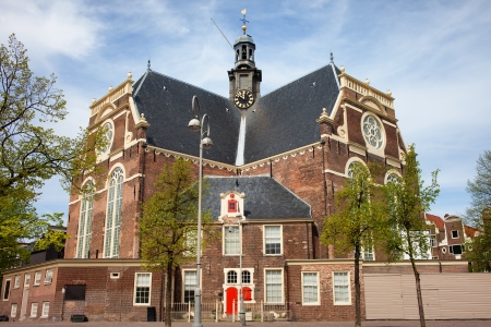 North Church (Noorderkerk) on Noordermarkt square in Amsterdam, Netherlands, designed in 17th century by Hendrick de Keyser.の写真素材