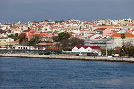 City of Lisbon skyline in Portugal, river view.