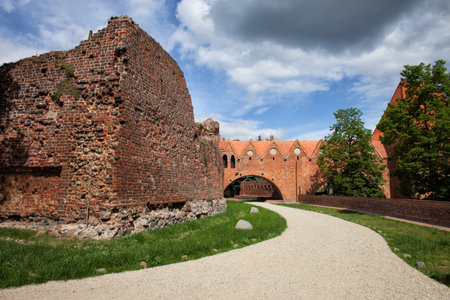 Teutonic Knights Castle in Torun, Poland, city landmark dating back to 13th century.のeditorial素材