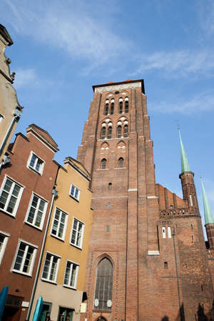 St. Mary's Church (Polish: Bazylika Mariacka) in Gdansk, Poland, Old Town city landmark.